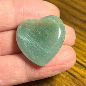 Green aventurine heart shaped worry stone